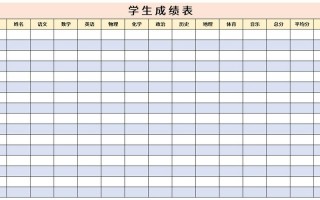 初中学生成绩册模板,初中学生成绩单模板 