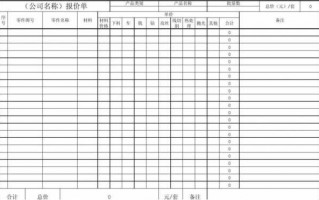 零部件加工报价单模板_机加工零件报价单