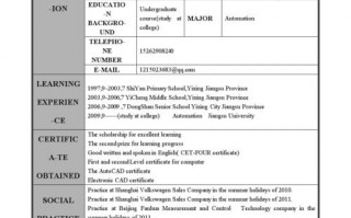 简单学生英语简历模板（英文简历学生模板）