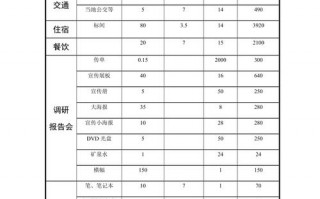 调研费用表模板（调研费用表模板怎么写）