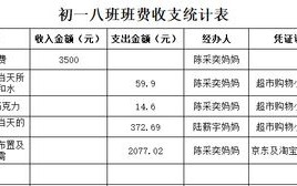 班级记账模板图片