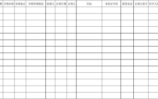 失物招领登记表格模板_失物招领范本