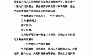 咨询服务合同收费标准 咨询服务合同通用模板