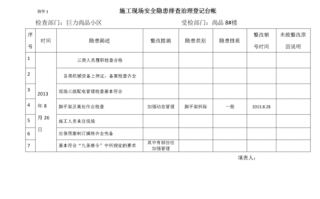 水利安全隐患台账模板