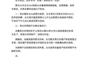 上海离婚协议模板的简单介绍