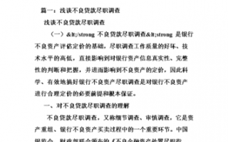  企业贷款尽职调查报告模板「企业贷款尽职调查报告模板怎么写」