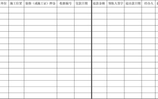 押金收缴登记表模板（押金收取单）