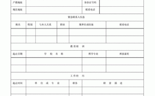 员工入职简历表模板下载