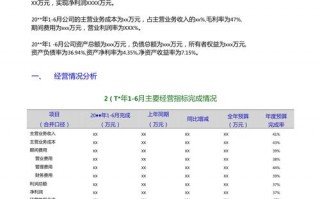 财务分析报告格式的主要内容 财务分析报告文图模板