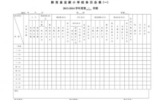 学校校务日志表格 小学校务日志模板