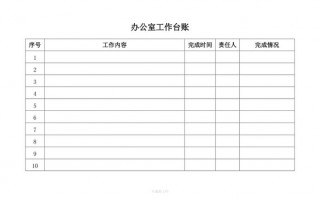 办公室台账记录表 办公室工作台账模板