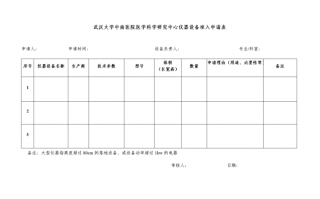 医学检验设备申请模板