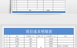 研发项目成本表格模板怎么做 研发项目成本表格模板