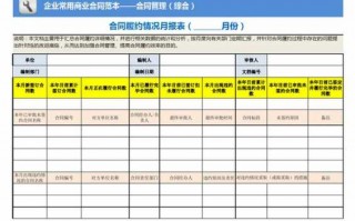 合同月报表怎么做-合同月任务模板