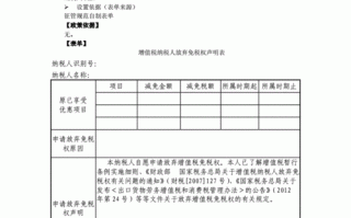 放弃税收减免说明模板