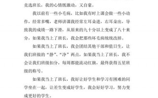 竞选班长模板_竞选班长怎么写稿