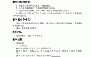 整式教学设计模板数学