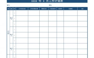 个人月工作计划表格模板,个人月工作计划表excel 