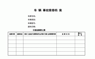 事故车维修单模板