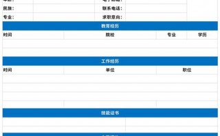 简单简历模板excel下载（简单的简历模板表格）