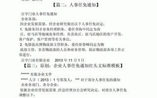 企业中层人员任免模板怎么写 企业中层人员任免模板