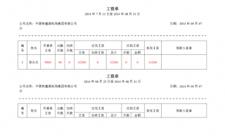 运输公司的工资单模板