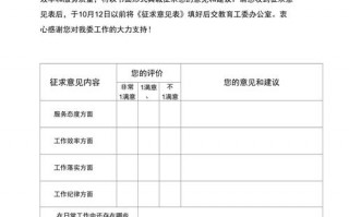 征求意见表模板社区 征求意见表的模板