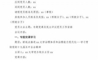 党支部会议纪模板,党支部的会议纪要格式 