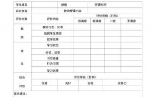 公开课家长意见表模板