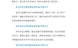 单位实践意见模板,单位实践意见评语50字 