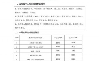 工程工作周计划模板_工程周报计划