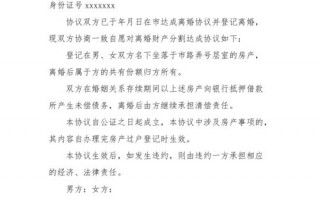 协议离婚财产分配模板,协议离婚的财产分割 