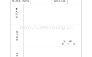 本科转正定级表模板怎么写