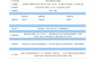 大学生自动化专业简历模板,自动化专业工作简历 