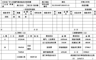 工地成本核算单模板（建筑工地核算成本）