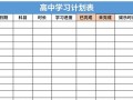 高中生计划表模板excel 高中生计划表模板