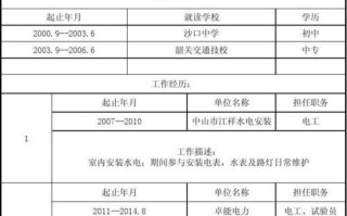 个人电工工作经历模板（个人电工工作经历模板图片）