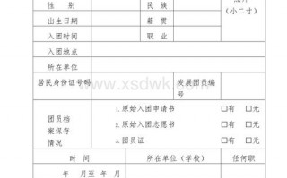 共青团团表格式模板怎么写