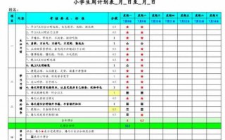 小学生周计划表内容 小学生周计划表模板