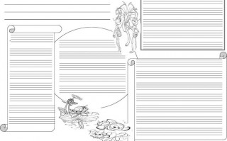 英语小报空白模板免费（英语小报空白模板黑白填色）