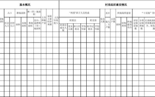  村里基本情况模板「村基本情况表」