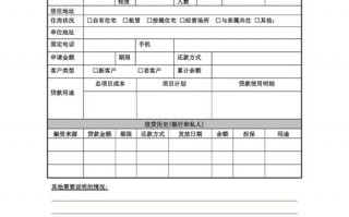 信贷客户登记表模板_贷款客户情况调查表