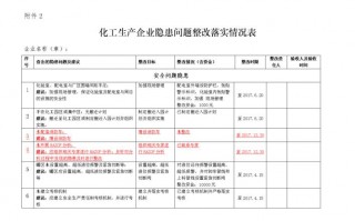 化工厂整改表格模板范文-化工厂整改表格模板