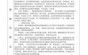 教研组活动记录表格模板,教研组教研活动计划,总结和记录表 