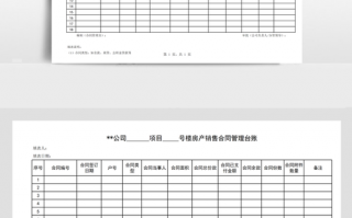  销售合同管理台账模板「销售合同台账管理制度」