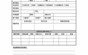 金融行业客户-客户金融调查表模板