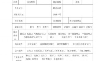 养老机构入院评估表