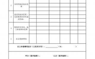 征地补偿表模板（征地补偿发放明细表格）