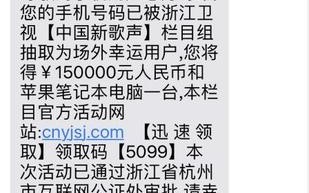 诈骗中奖短信范本总结!!! 诈骗短信模板中奖