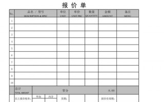 外贸报价单模板下载（外贸交易报价清单表格格式）